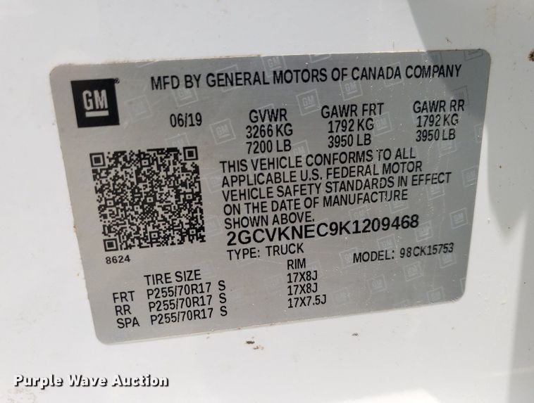 image for item DO2929 2019  Chevrolet Silverado 1500  Double Cab pickup truck