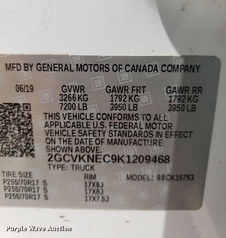 image for item DO2929 2019  Chevrolet Silverado 1500  Double Cab pickup truck