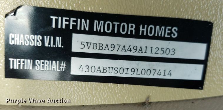 image for item DO2947 2009 Tiffin Motor Homes Allegra Bus  RV