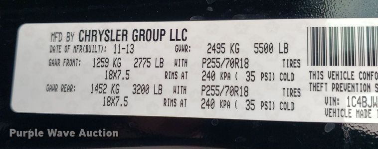 image for item DO2948 2014 Jeep Wrangler  SUV