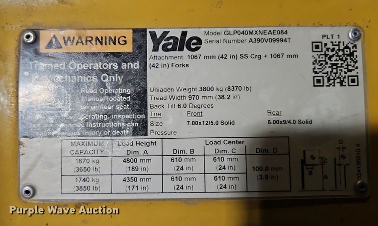 image for item DP2300 Yale GLP040MXNEAE084  forklift