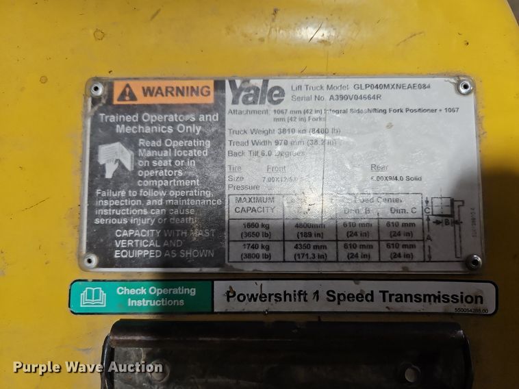 image for item DP2301 Yale GLP040MXNEAE084  forklift