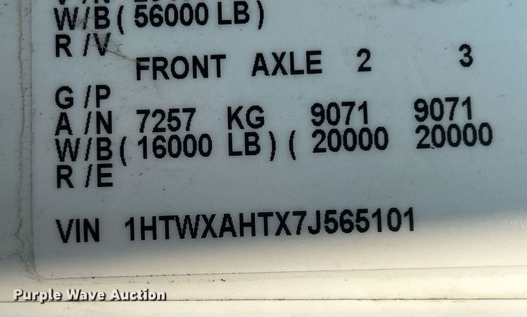 image for item DQ0873 2007 International 7600  refuse truck