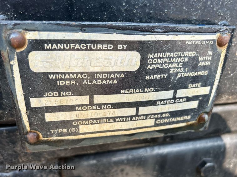 image for item DQ0874 1998 Mack RB690S  roll-off container truck