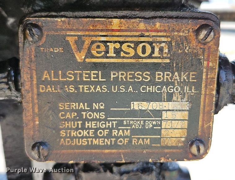 image for item DQ1818 Verson  press brake