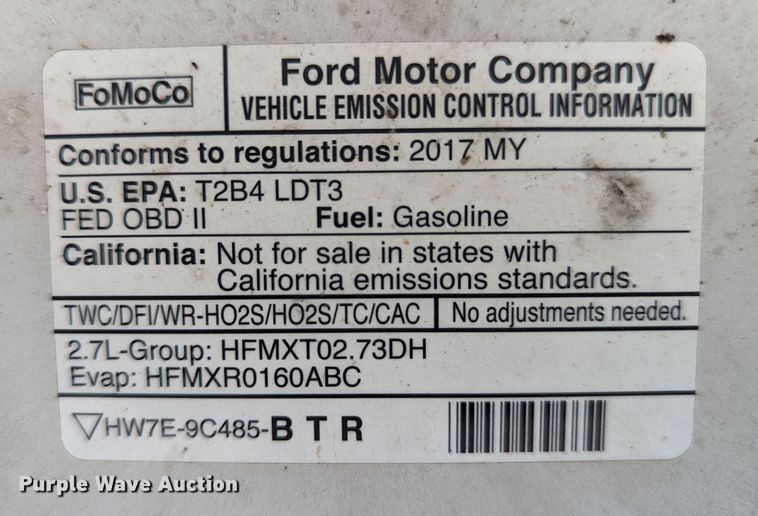 image for item DR6979 2017 Ford F150  SuperCab pickup truck