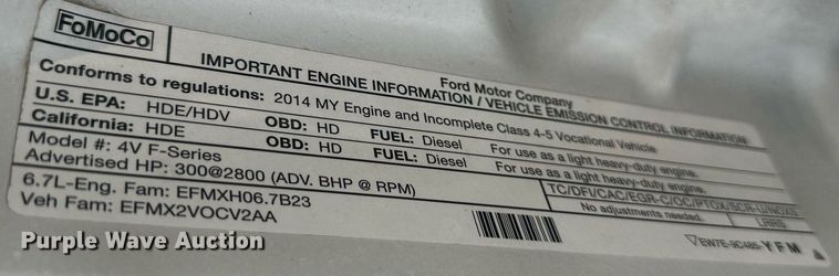 image for item DS2140 2014 Ford F550  flatbed truck