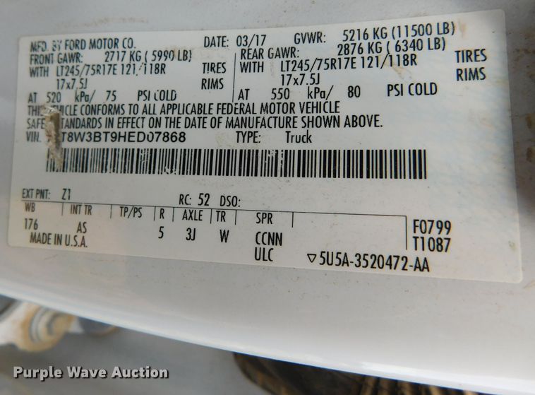 image for item GP9631 2017 Ford F350  Crew Cab pickup truck