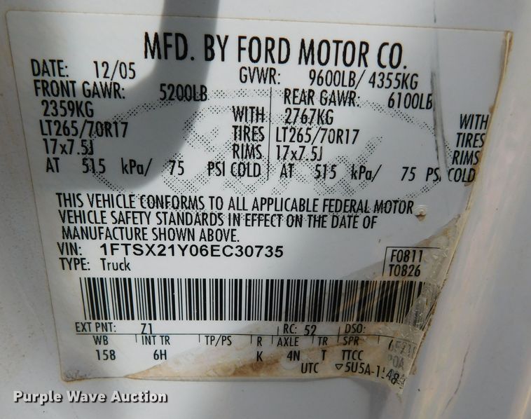 image for item GP9635 2006 Ford F250 Super Duty  SuperCab pickup truck