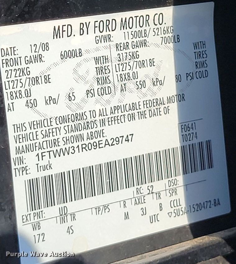 image for item HY9091 2009 Ford F350 Super Duty Lariat  Crew Cab pickup truck