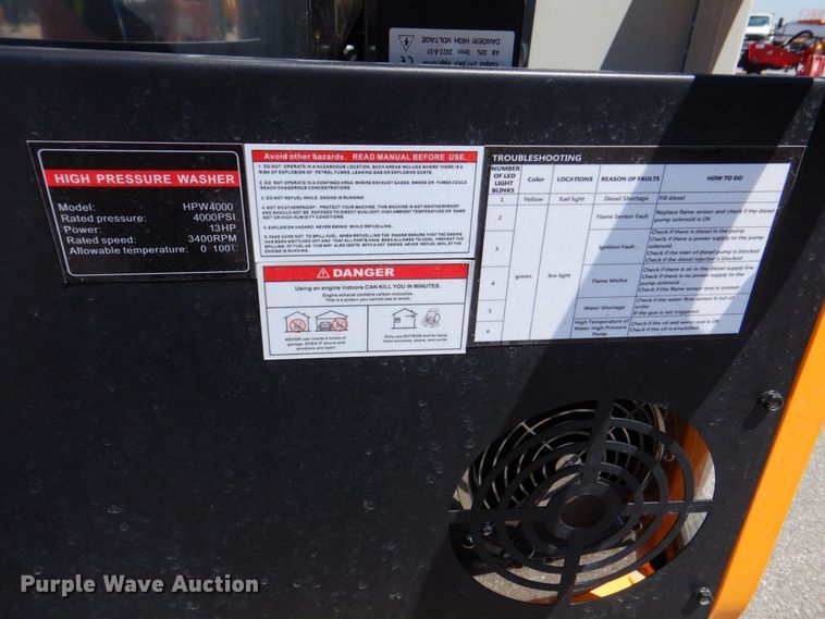 image for item IB9550 2023 AGT Industrial HPW4000  hot pressure washer