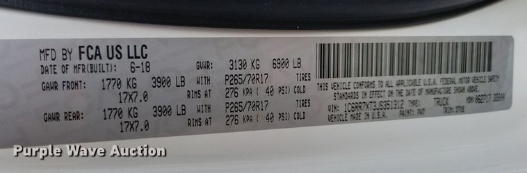 image for item IQ9807 2018 Dodge Ram 1500  Crew Cab pickup truck