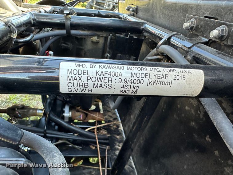 image for item JD9025 2015 Kawasaki Mule 610  utility vehicle