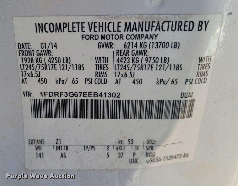 image for item KD9265 2014 Ford  F350 Super Duty  dump bed pickup truck