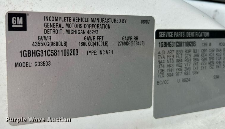 image for item KW9167 2008 Chevrolet Express G3500  school bus