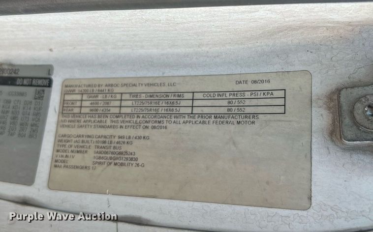 image for item LF9341 2016 Chevrolet Express G4500  shuttle bus