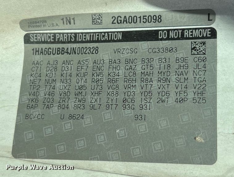 image for item LF9353 2018 Chevrolet Express G4500  shuttle bus