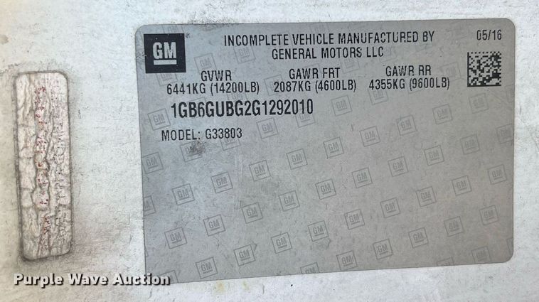 image for item LF9355 2016 Chevrolet Express G4500  shuttle bus