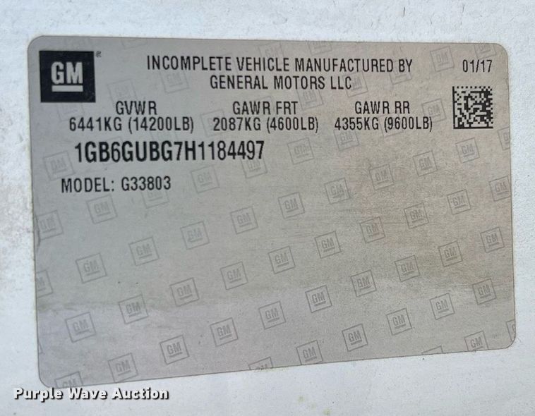 image for item LF9358 2017 Chevrolet Express G4500  shuttle bus