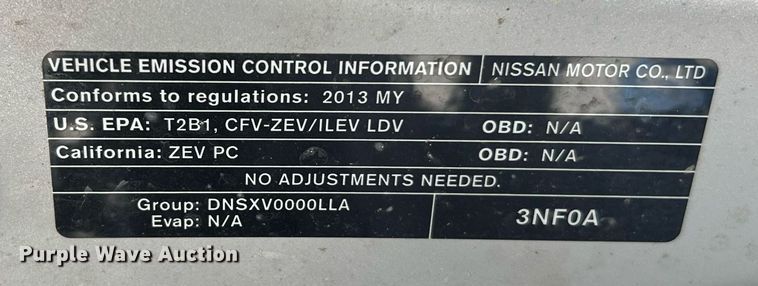 image for item LF9419 2013 Nissan Leaf