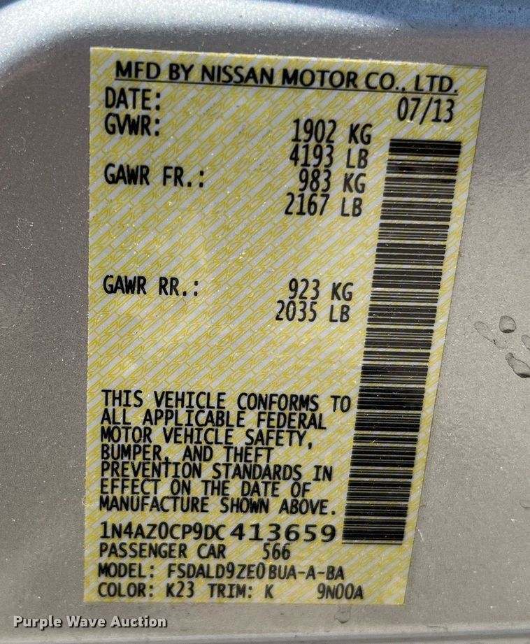 image for item LF9419 2013 Nissan Leaf