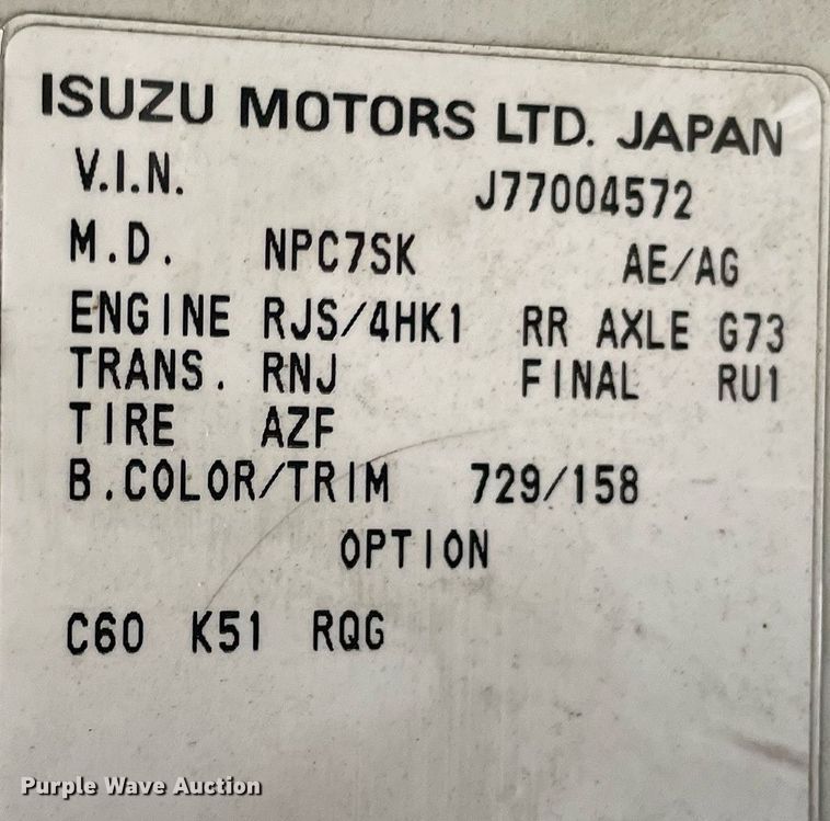 image for item LJ9785 2007 Isuzu NPR  dump flatbed truck