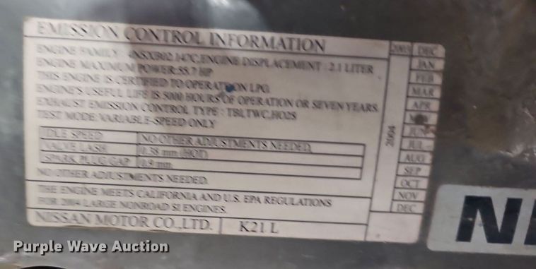 image for item LM9074 Nissan MPL02A25LV  forklift