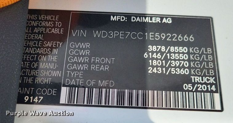 image for item LS9616 2014 Mercedes Benz Sprinter  ambulance