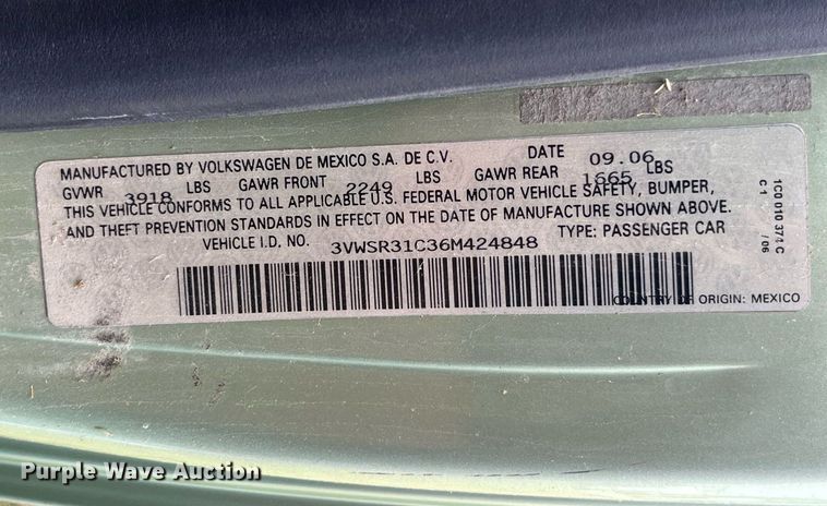 image for item MG9376 2006 Volkswagen New Beetle