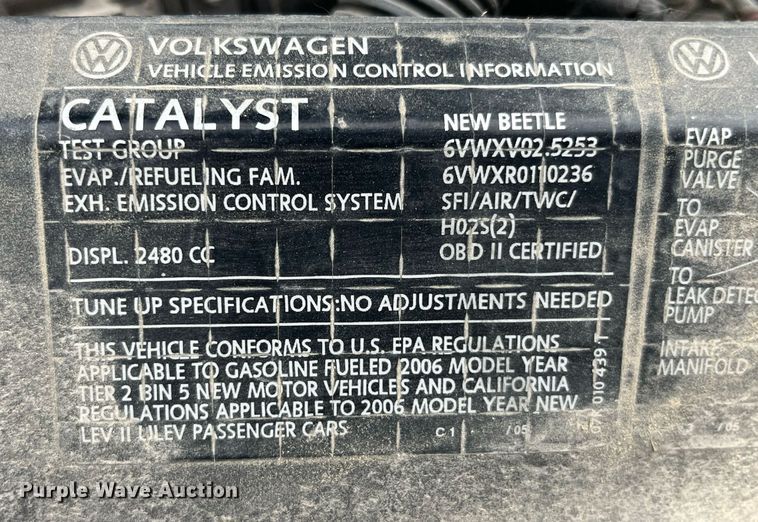 image for item MG9377 2006 Volkswagen New Beetle