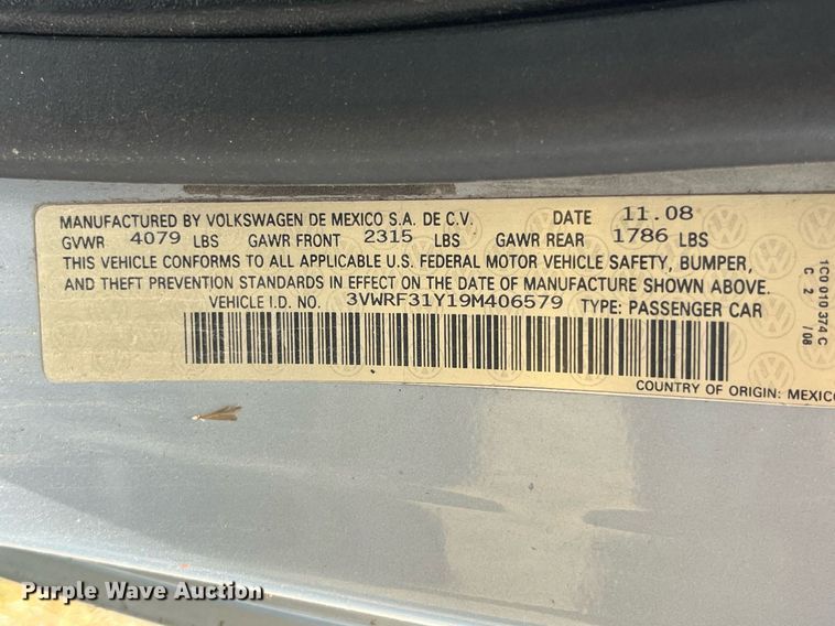 image for item MG9378 2009 Volkswagen New Beetle