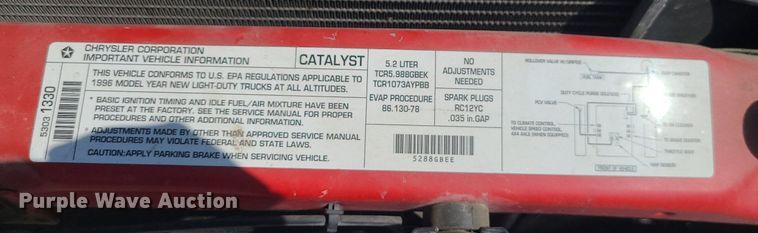 image for item MG9606 1996 Dodge Ram 1500  pickup truck