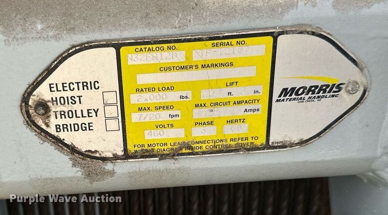 image for item MQ9303 Morris Material Handling Hevi-Lift  hoist