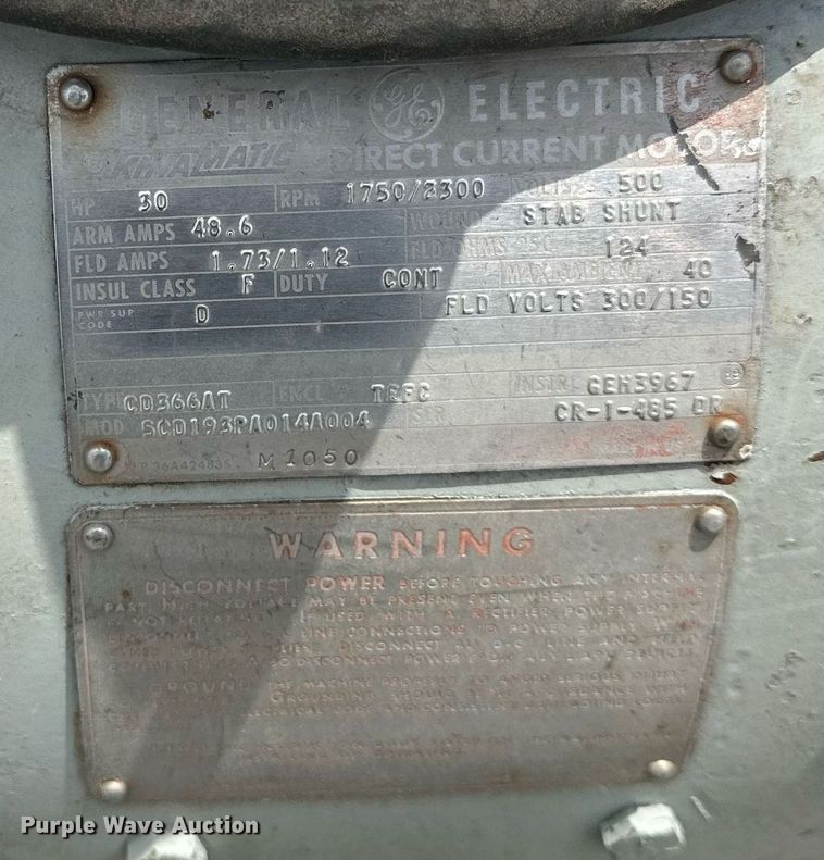 image for item MQ9305 General Electric KinaMatic  electric motor