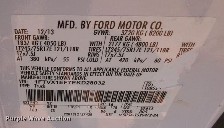 image for item MX9338 2014 Ford F150  SuperCab pickup truck