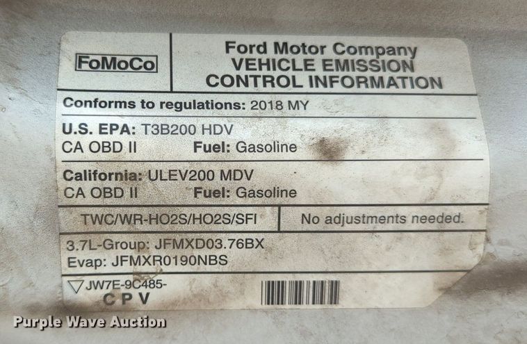 image for item MY9512 2018 Ford Transit 150  van