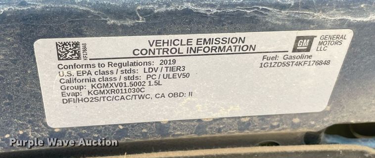 image for item MY9514 2019 Chevrolet Malibu LT