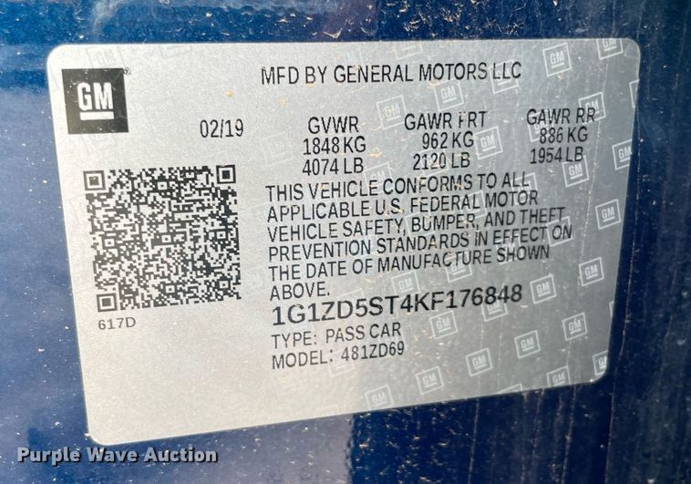 image for item MY9514 2019 Chevrolet Malibu LT