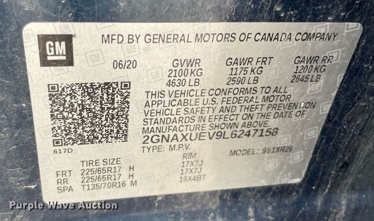 image for item MY9517 2020  Chevrolet Equinox  SUV