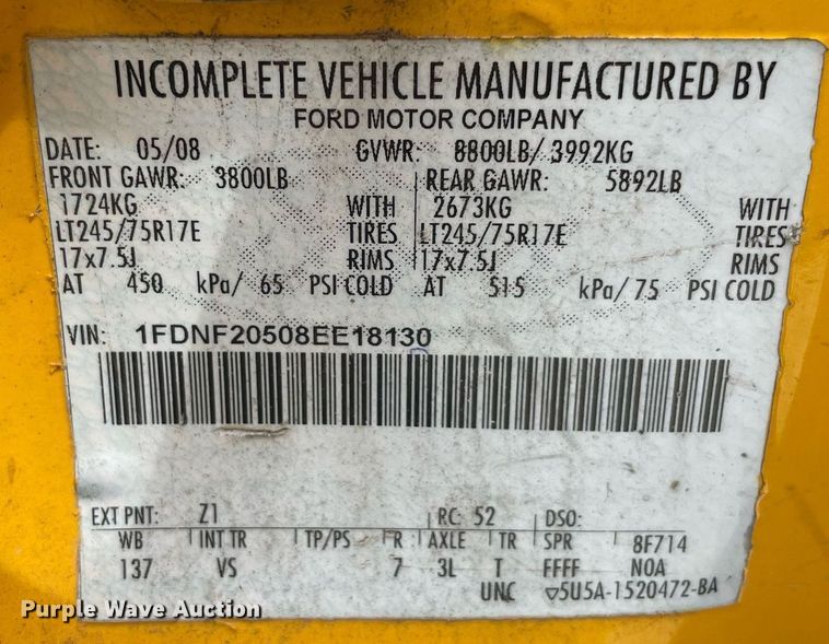 image for item MY9533 2008 Ford F250 Super Duty  utility bed pickup truck