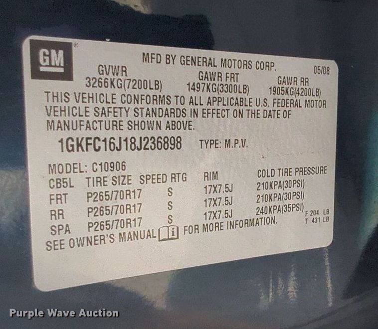 image for item MY9904 2008 GMC Yukon XL  SUV
