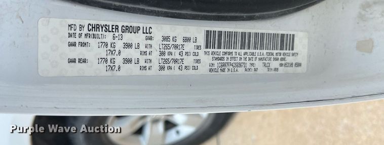 image for item NA9056 2013 Dodge Ram 1500  Crew Cab pickup truck