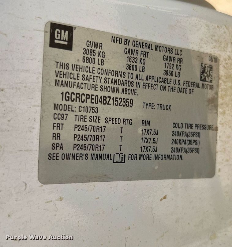 image for item NA9057 2011 Chevrolet Silverado 1500  Access Cab pickup truck