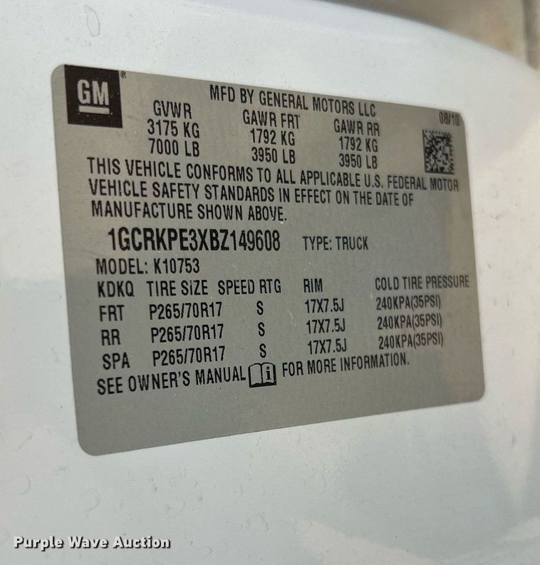 image for item NA9058 2011 Chevrolet Silverado 1500  Access Cab pickup truck