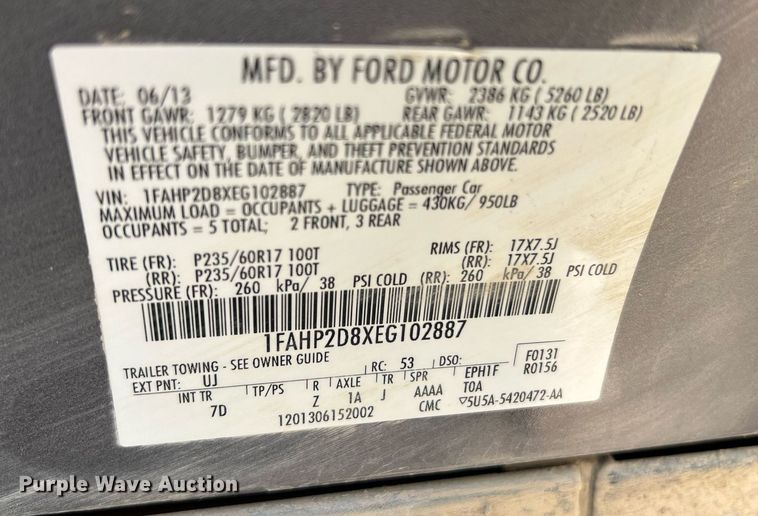 image for item NA9061 2014 Ford Taurus
