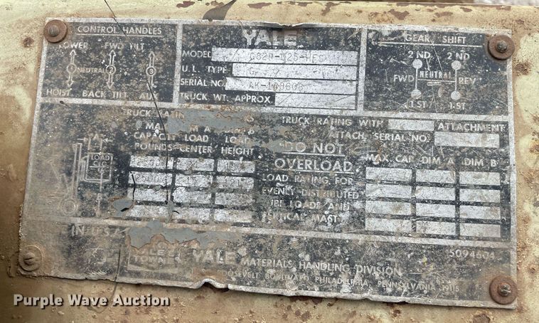 image for item NH9749 Yale G82P-025-HFS  forklift