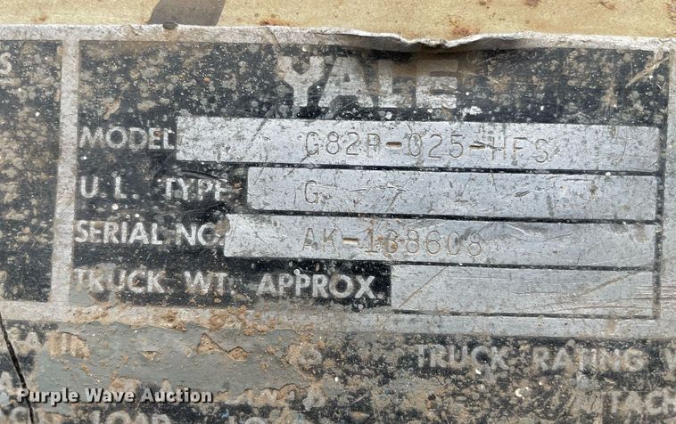 image for item NH9749 Yale G82P-025-HFS  forklift