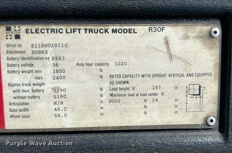image for item NM9472 Hyster R30F  order picker