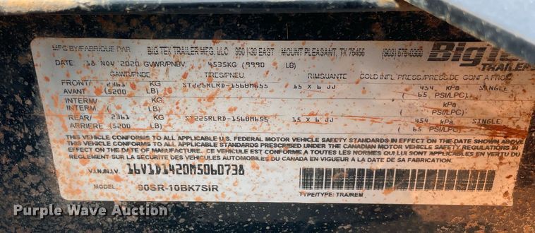 image for item NT9401 2021 Big Tex 90SR  dump trailer