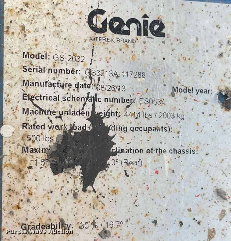 image for item NT9402 Genie GS-2632  scissor lift